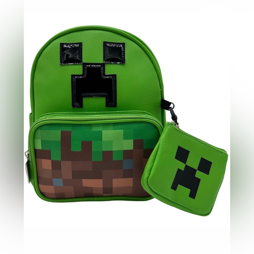 New Minecraft Backpack Faux Pebble Leather.